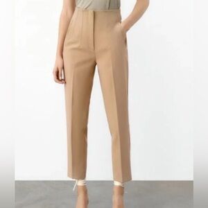 Zara Tan High-Waisted Trousers